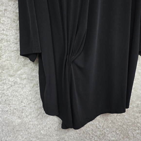 Susan Graver Top Womens 5X Black 3/4 Sleeve Liquid Knit‎ Stretch Minimalist - Picture 2 of 10